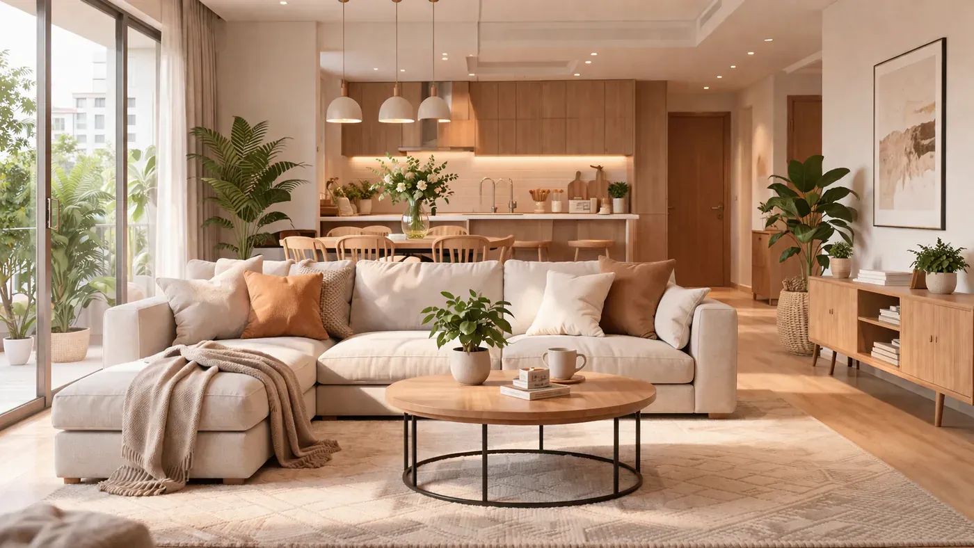 Konut içi yaşam alanını temsil eden daire görünümü